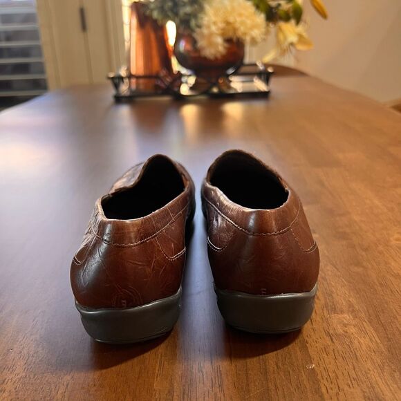 Elites by Walking Cradles Brown Leather Slip-On Loafers Women 8W Made in Brazil - Picture 6 of 8